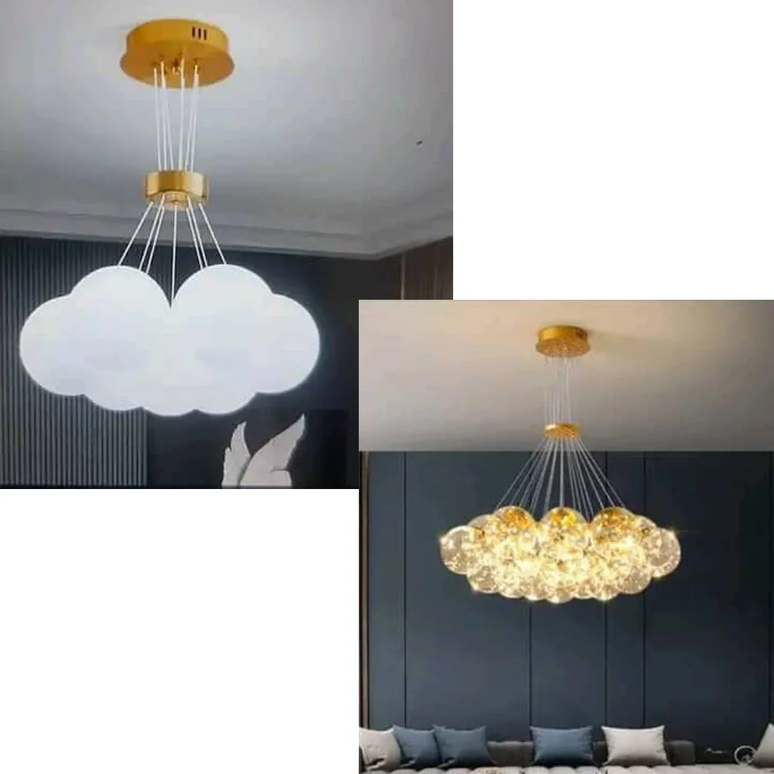 Modern Hanging Glass Cluster Bubble Chandelier Light - Image 2